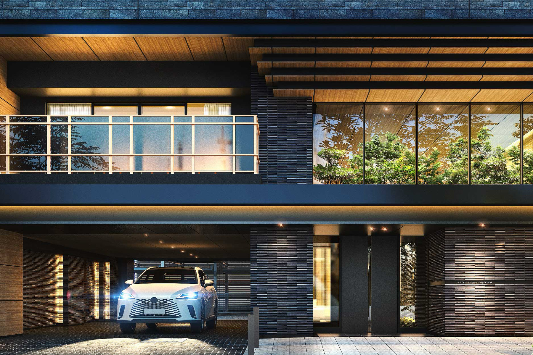 エントランスアプローチ外観完成予想図